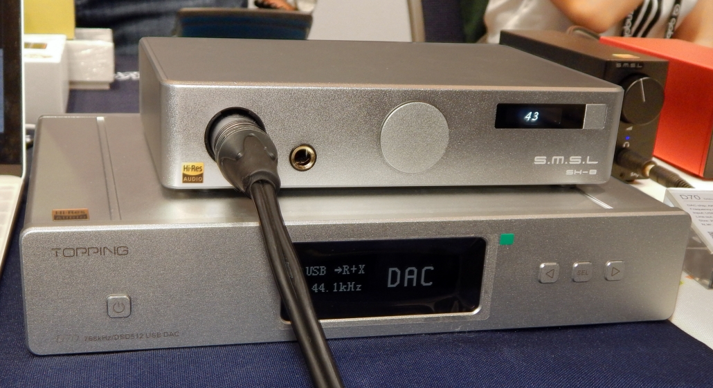 Topping D70 DSD512/32 Bit/768 kHz DAC/Preamp, S.M.S.L. SH-8 Balanced Headphone Amplifier CanJam SoCal 2019