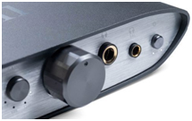 Text Box: On the right side of the front panel are 6.3mm single-ended and 4.4mm balanced headphone outputs, plus a button to engage XBass and 3D analogue processing




